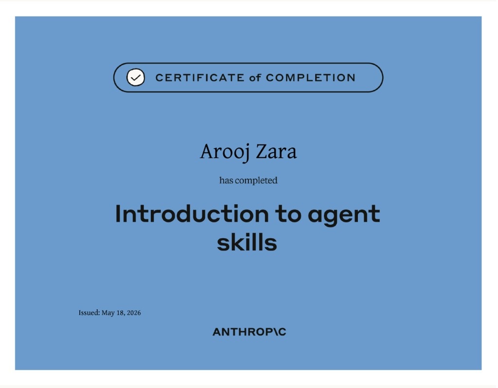 Introduction to Agent Skills certificate
